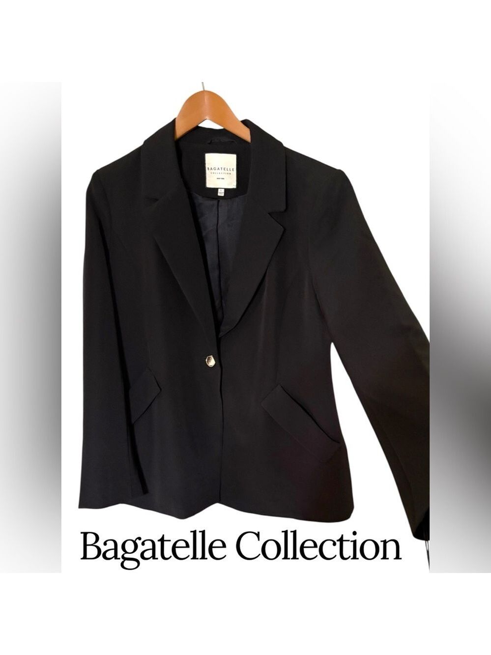 Bagatelle Collection-NWT black 1 button blazer. Women’s Large. Gorgeous buttons!